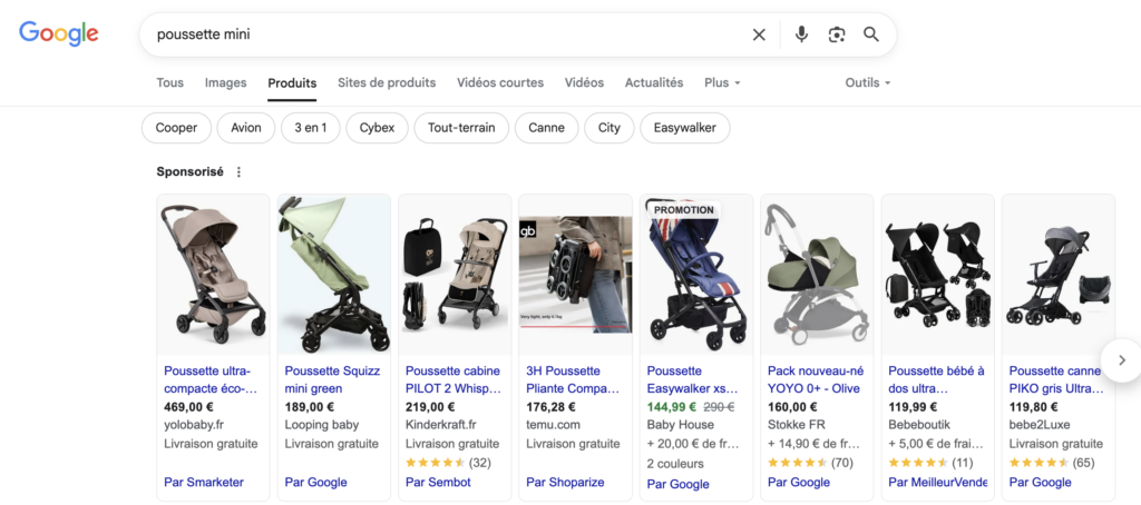 Google Shopping pour référencement payant